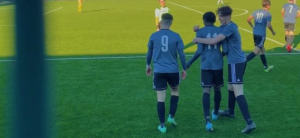 Festeggiamenti dei giocatori dell&#039;Alessandria U17 durante il derby