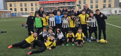 La Virtus Accademia (gruppo Rosso e gruppo Blu) festeggiano la vittoria